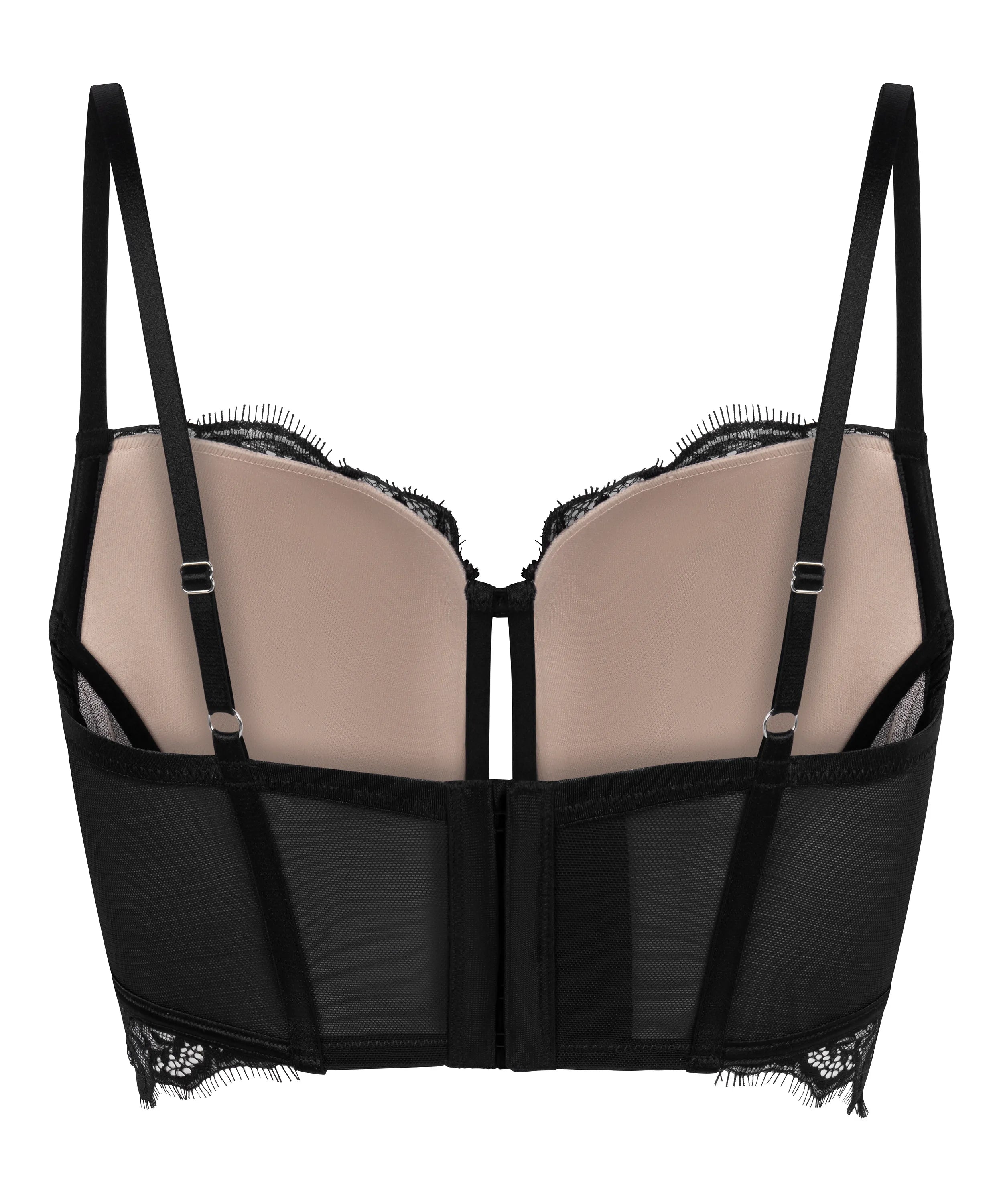 Hunkemoller Caviar Women Prina Padded Underwired Longline Bra in Different Cup Sizes SKU: 303963_Caviar Image 06