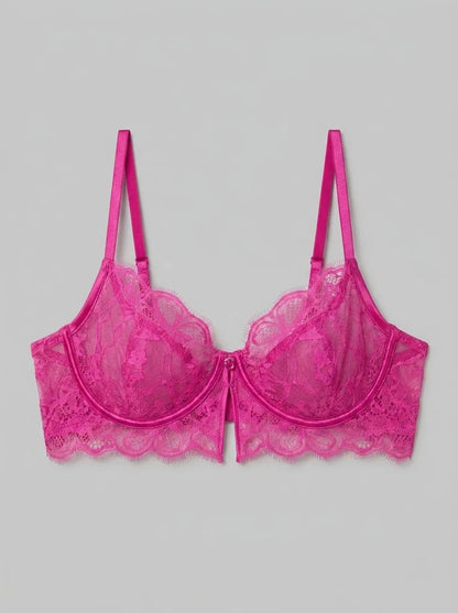 Hunkemoller Rose Violet Women Prina Non-Padded Underwired Bra in Different Cup Sizes SKU: 303979_Rose Violet Image 00