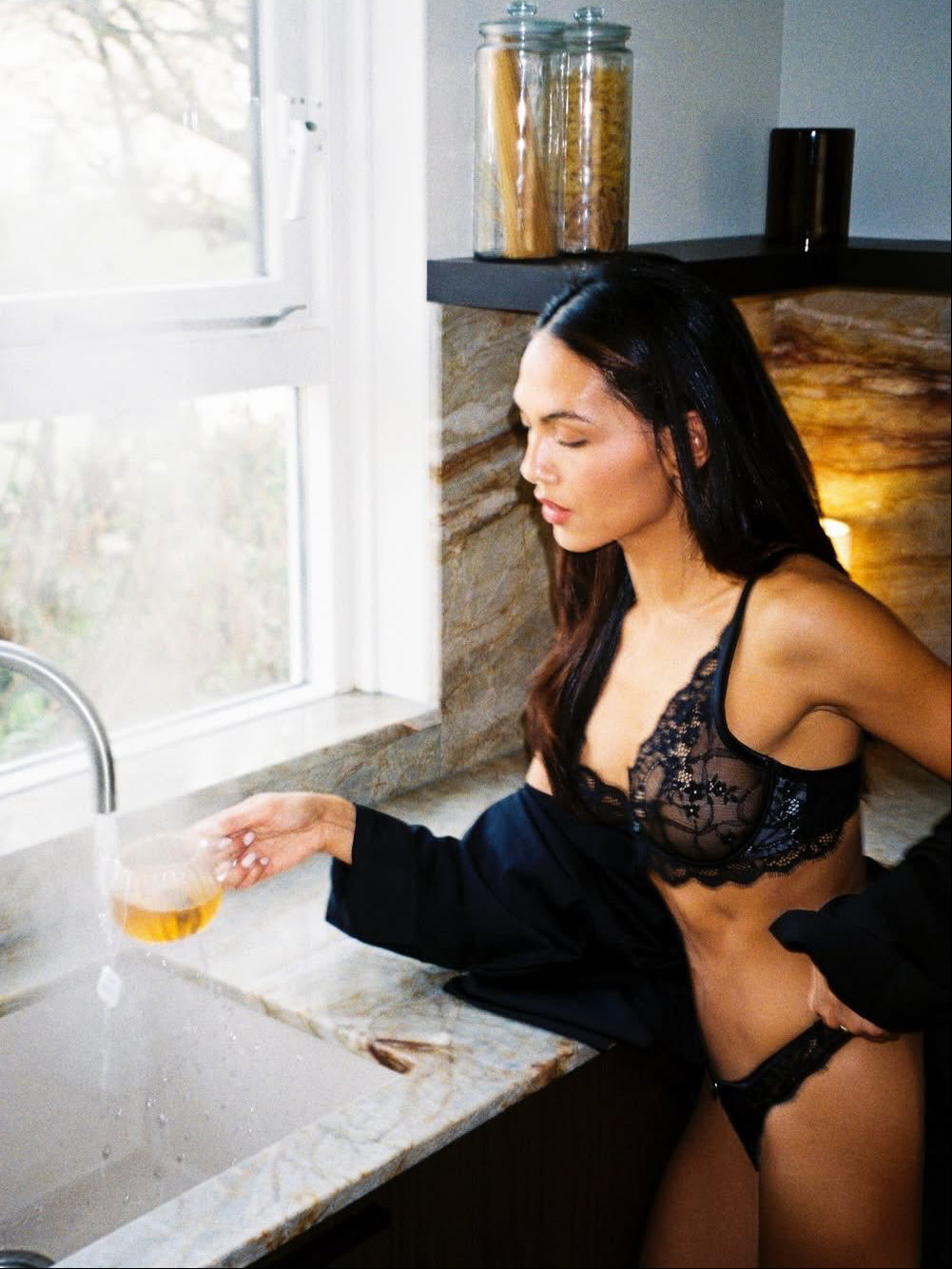 Hunkemoller Caviar Women Prina Non-Padded Underwired Bra in Different Cup Sizes SKU: 303980_Caviar Image 07