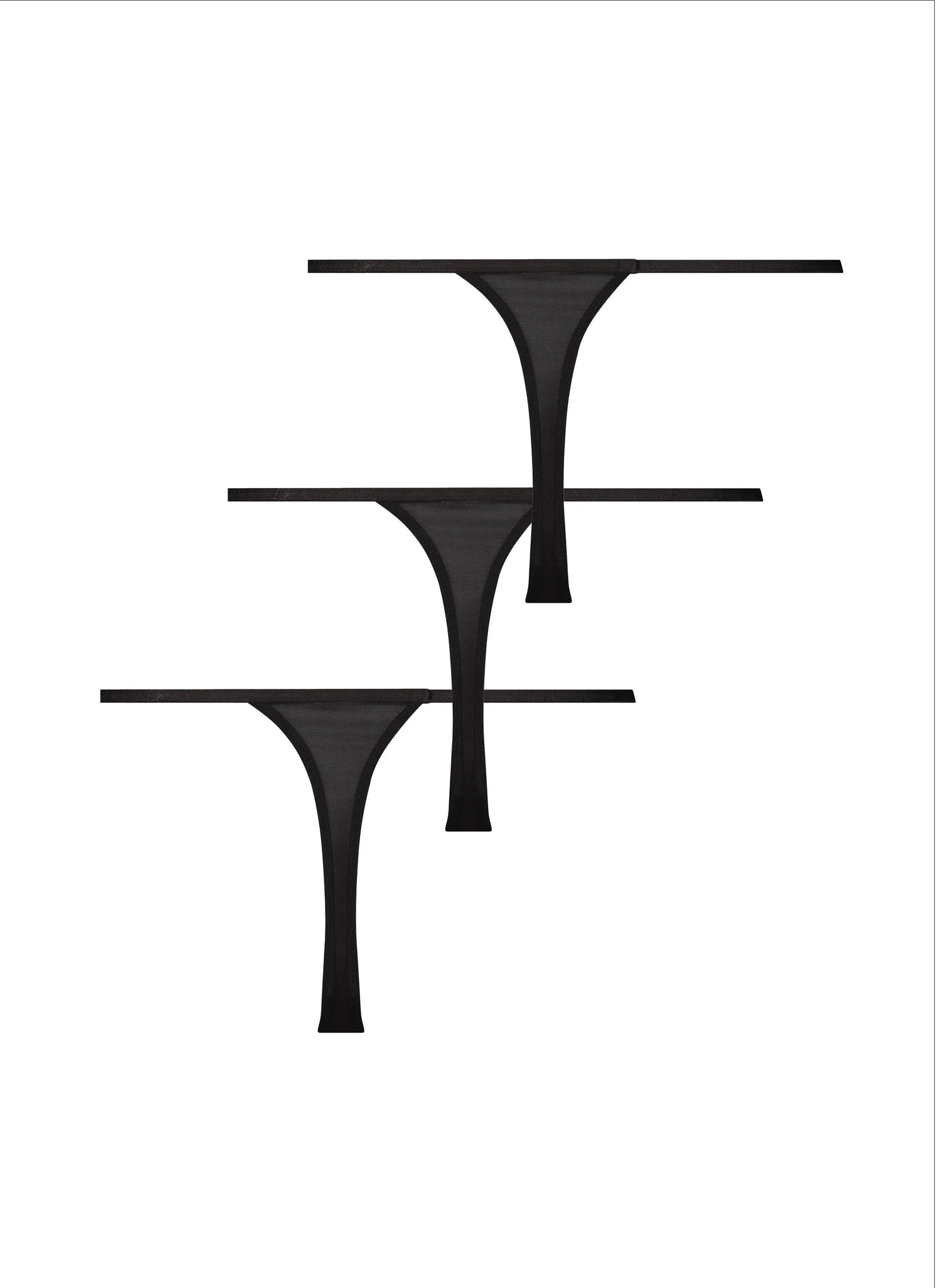 Hunkemoller Black Women 3-Pack Maxime Thong SKU: 304021_Black Image 05