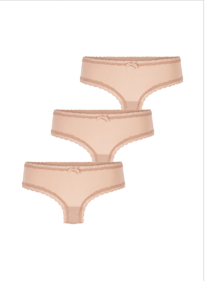 Hunkemoller Tan Women 3-Pack V-Shape Brazilian SKU: 304026_Tan Image 04