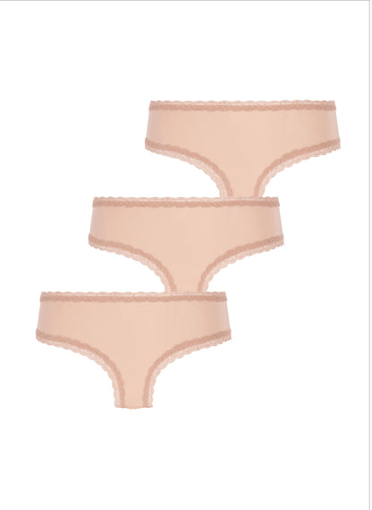 Hunkemoller Tan Women 3-Pack V-Shape Brazilian SKU: 304026_Tan Image 05