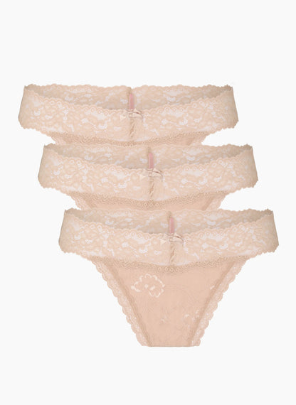 Hunkemoller Tan Women 3 Pack Madison Thong SKU: 304027_Tan Image 04