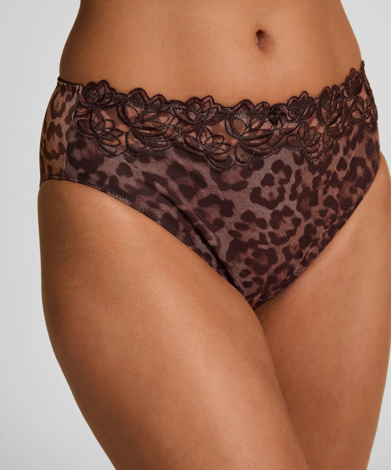 Hunkemoller Brown Women Diva High Knickers SKU: 304032_Brown Image 02