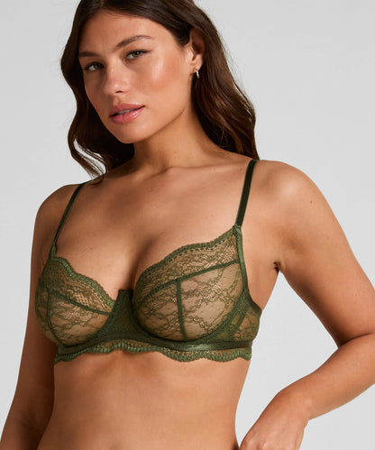 Hunkemoller Green Women Isabelle Non-Padded Underwired Bra SKU: 304073_Green Image 01
