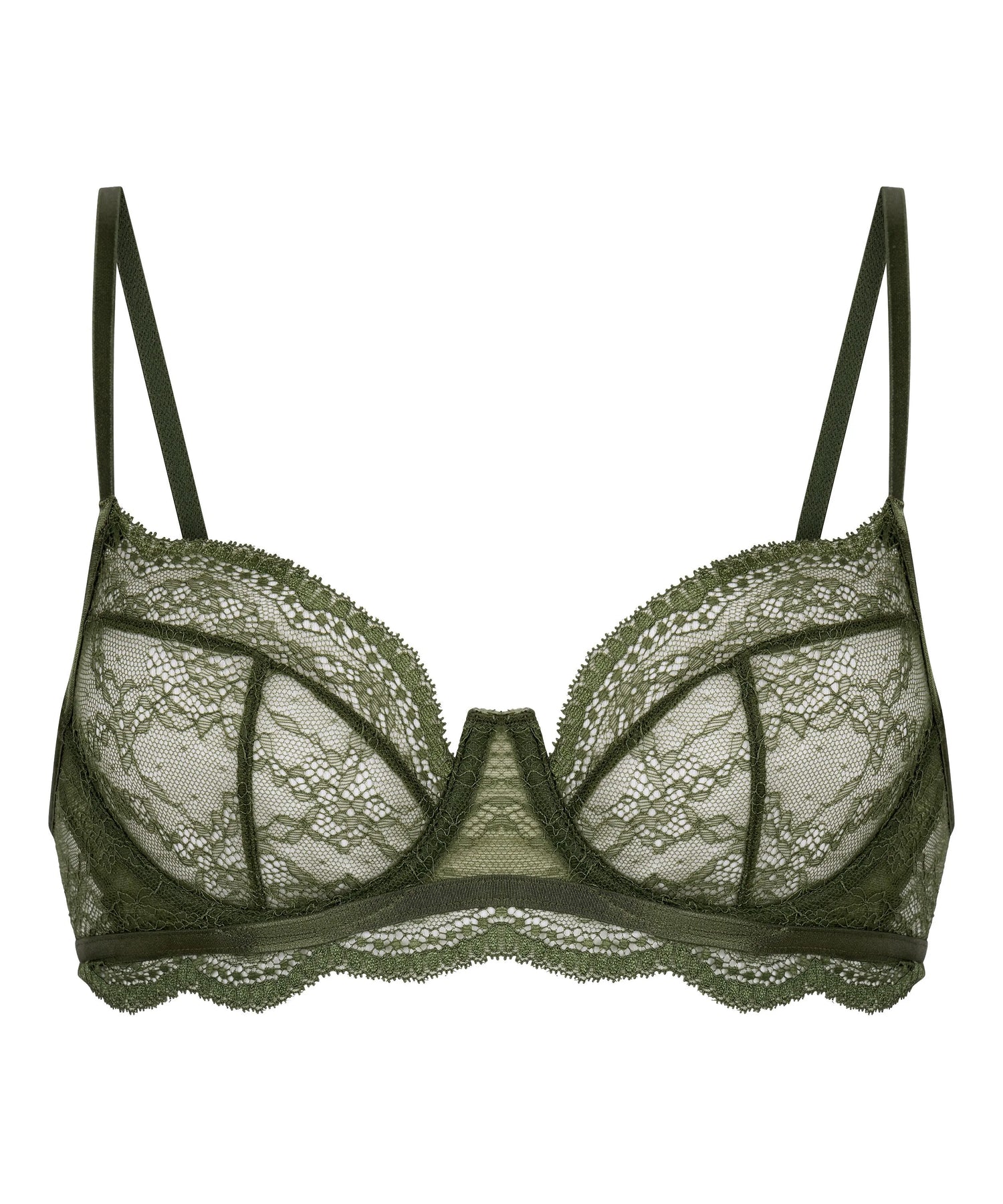 Hunkemoller Green Women Isabelle Non-Padded Underwired Bra SKU: 304073_Green Image 05