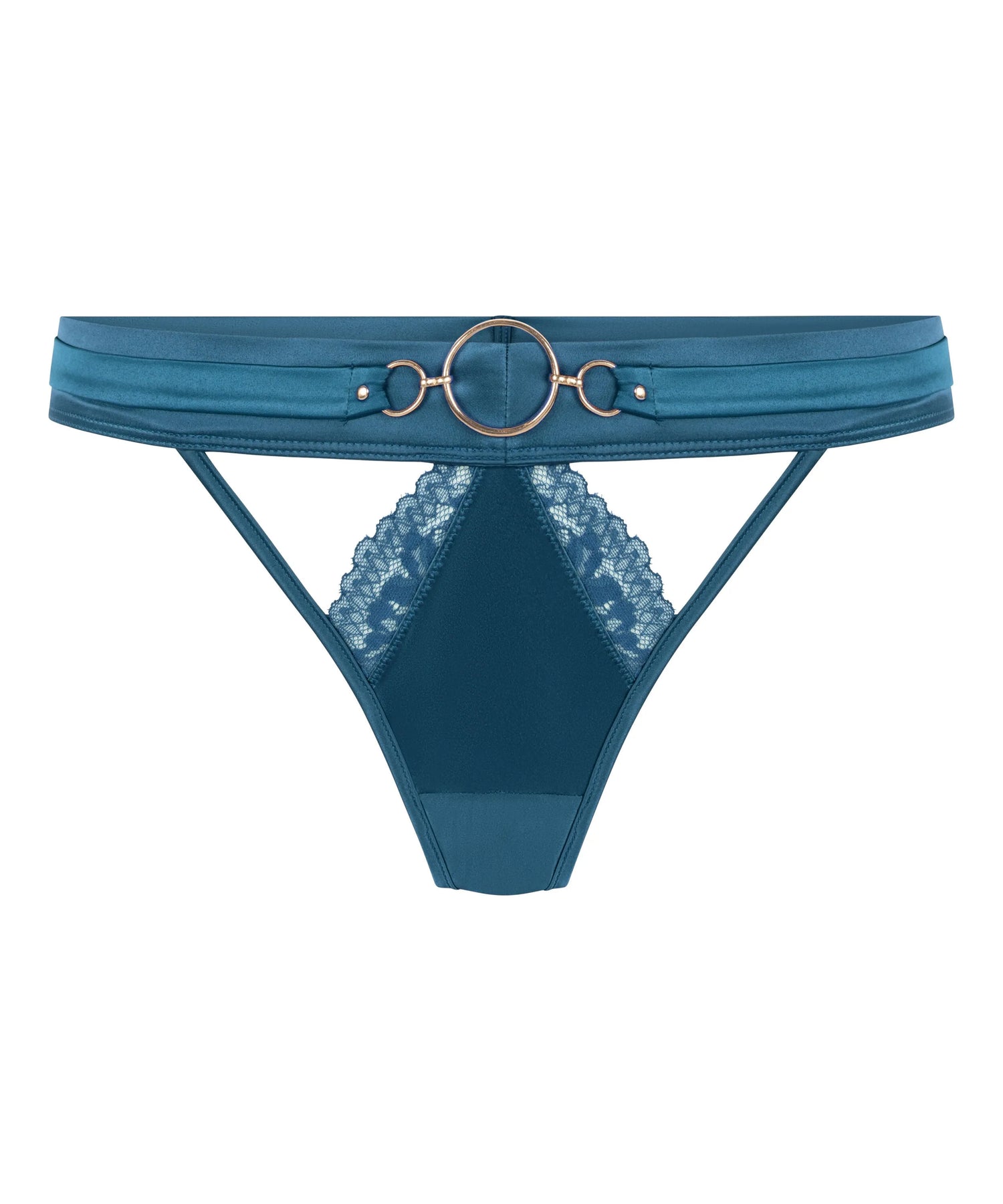 Hunkemoller Blue Women Marjolein Highleg Thong SKU: 304086_Blue Image 04