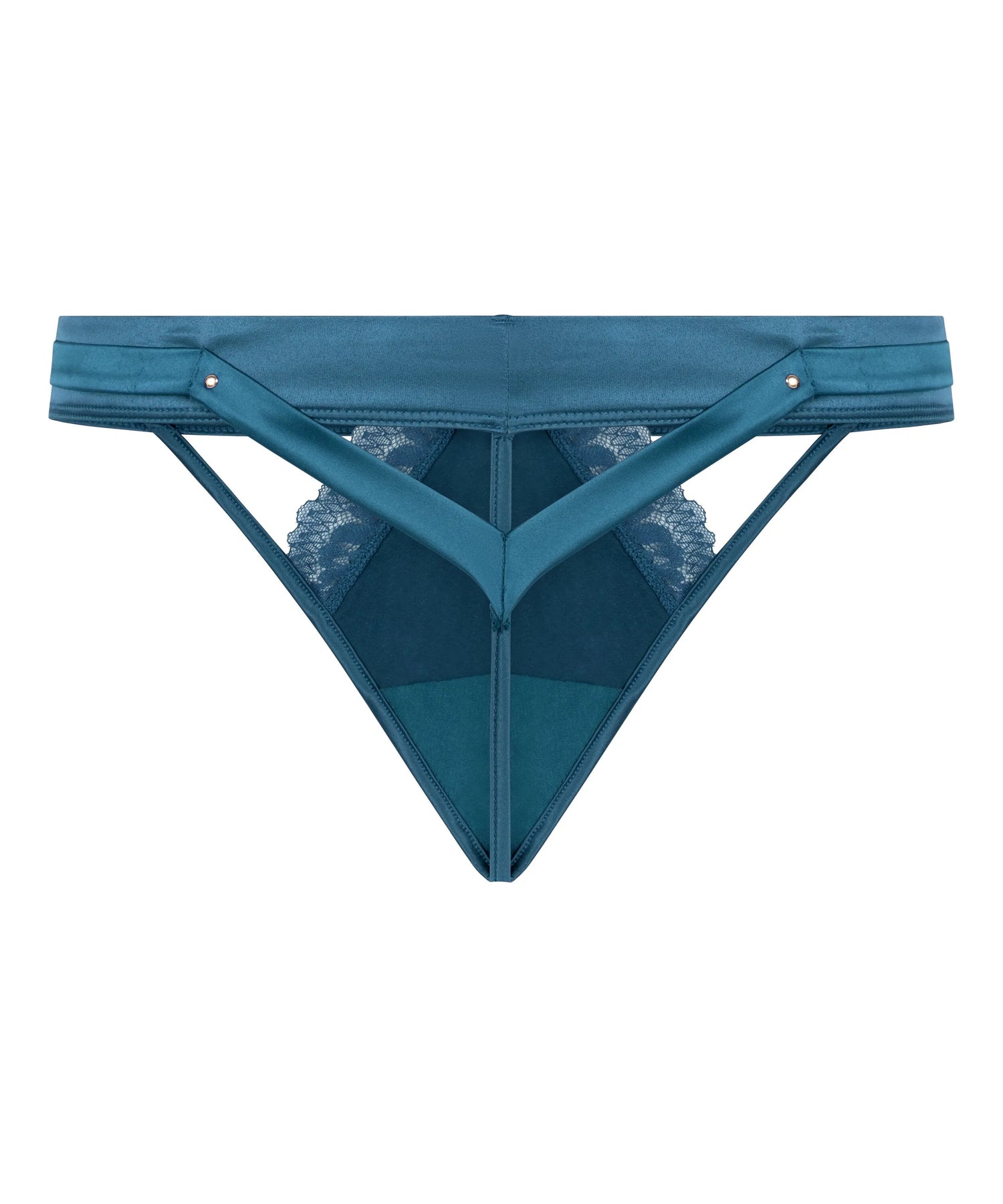 Hunkemoller Blue Women Marjolein Highleg Thong SKU: 304086_Blue Image 05
