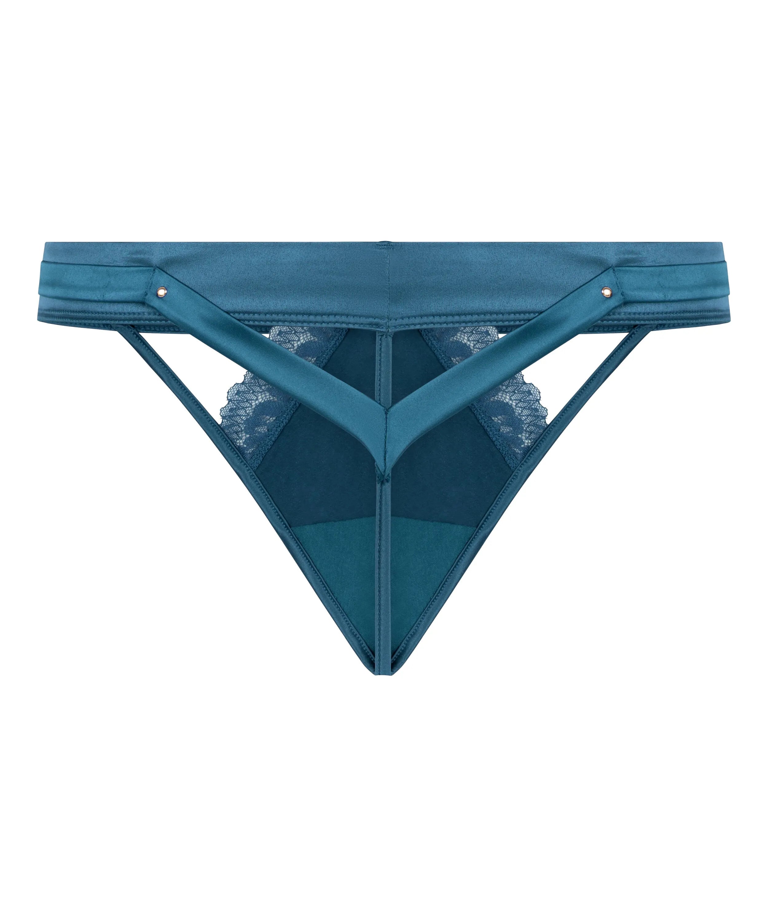 Hunkemoller Blue Women Marjolein Highleg Thong SKU: 304086_Blue Image 05