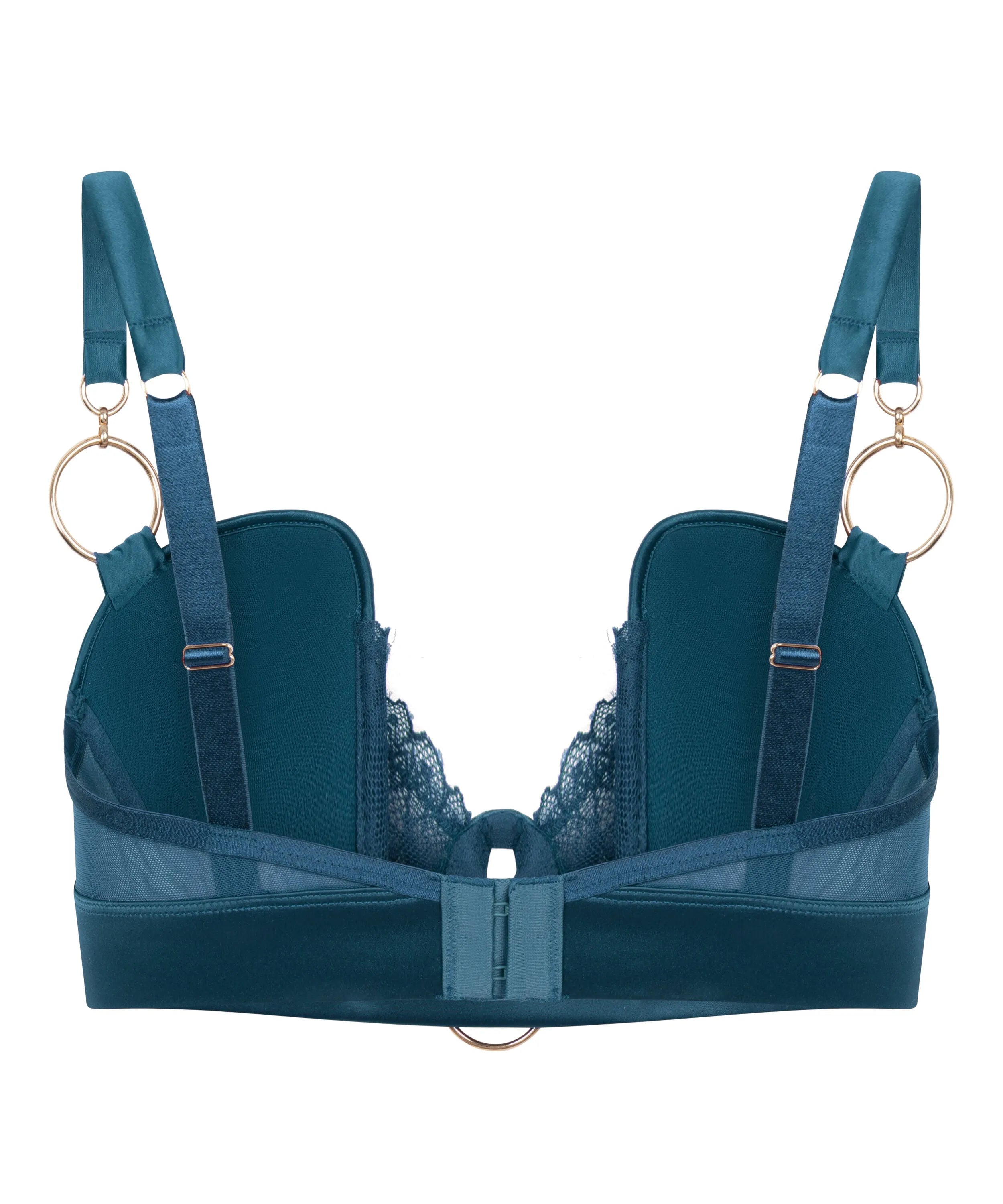 Hunkemoller Blue Women Marjolein Padded Underwired Longline Bra SKU: 304087_Blue Image 06
