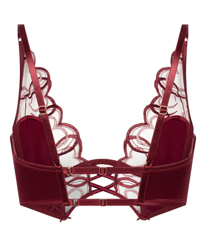 Hunkemoller Cabernet Women Olivia Non-Padded Underwired Longline Bra in Different Cup Sizes SKU: 304089_Cabernet Image 08