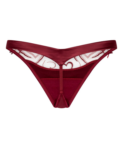 Hunkemoller Cabernet Women Olivia Highleg Thong SKU: 304091_Cabernet Image 07
