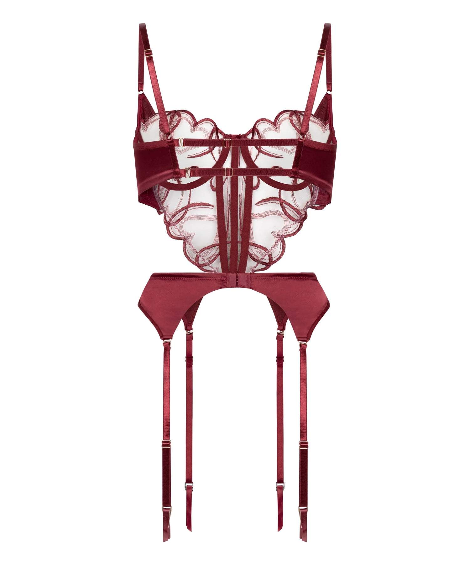 Hunkemoller Cabernet Women Olivia Bustier in Different Cup Sizes SKU: 304092_Cabernet Image 06