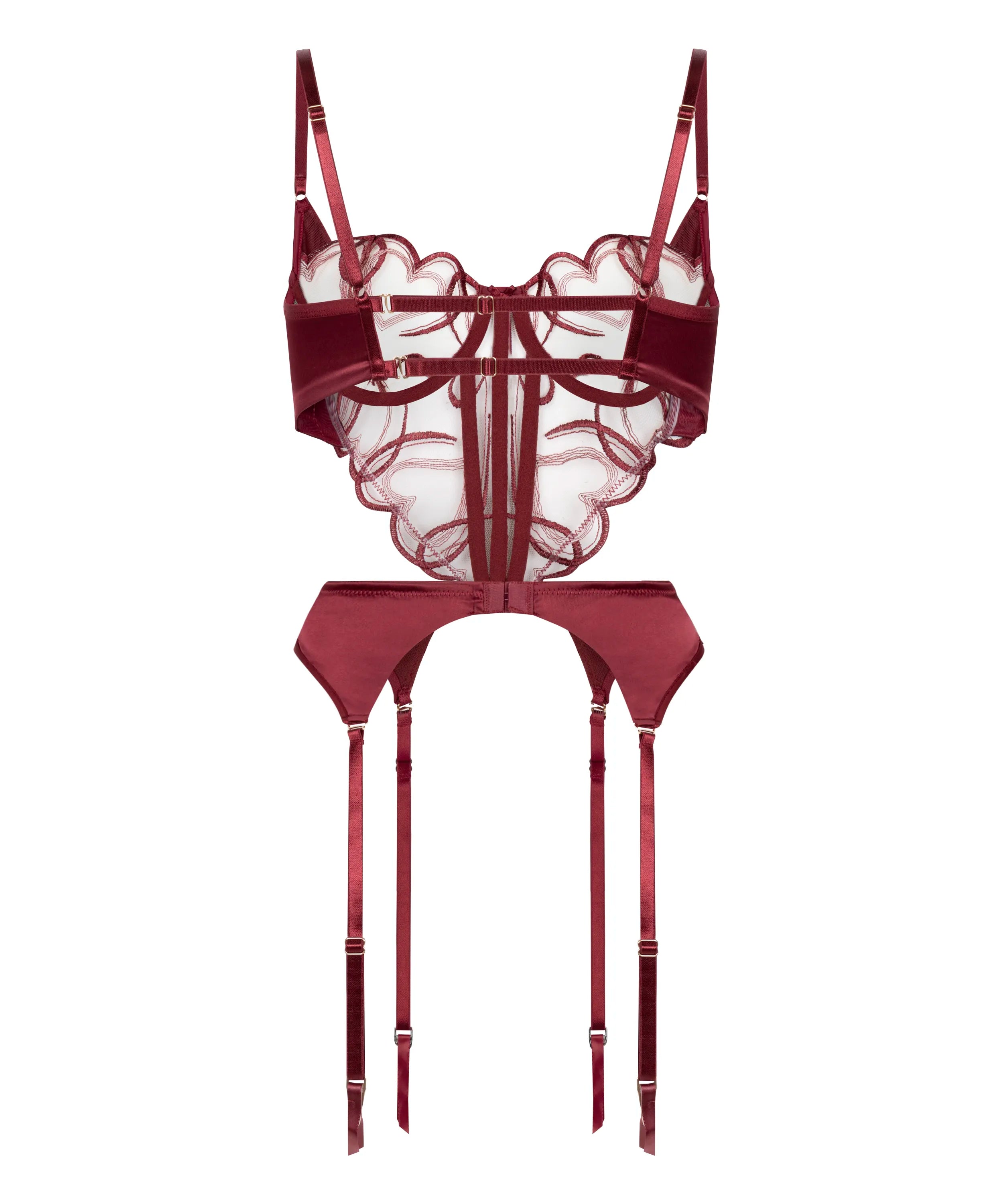 Hunkemoller Cabernet Women Olivia Bustier in Different Cup Sizes SKU: 304092_Cabernet Image 06