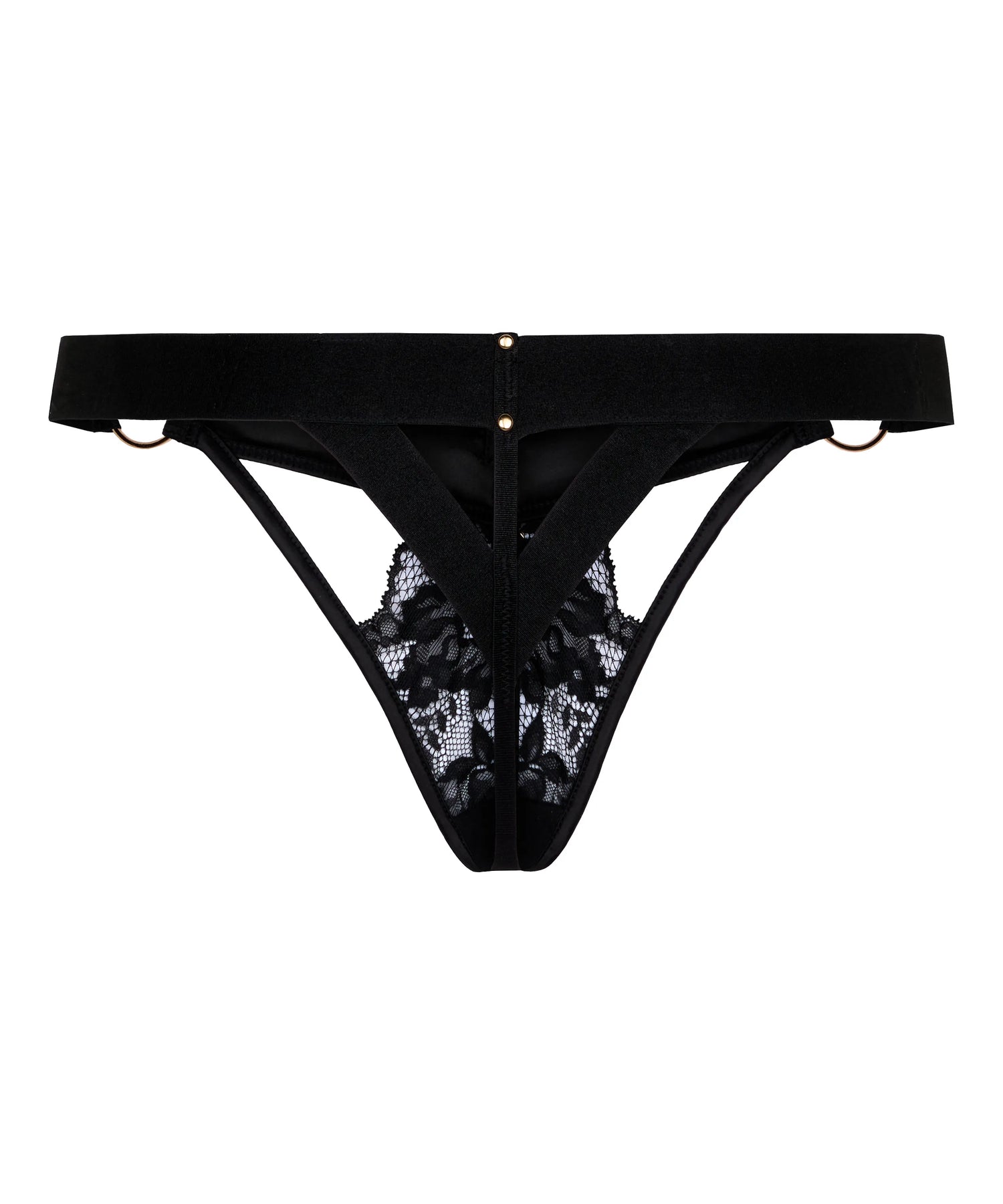 Hunkemoller Caviar Women Emmeline Highleg Thong SKU: 304096_Caviar Image 05