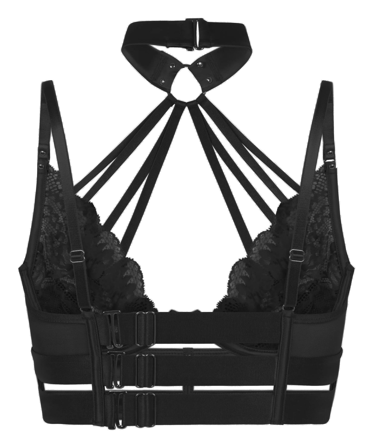 Hunkemoller Caviar Women Emmeline Non-Padded Underwired Longline Bra in Different Cup Sizes SKU: 304100_Caviar Image 06