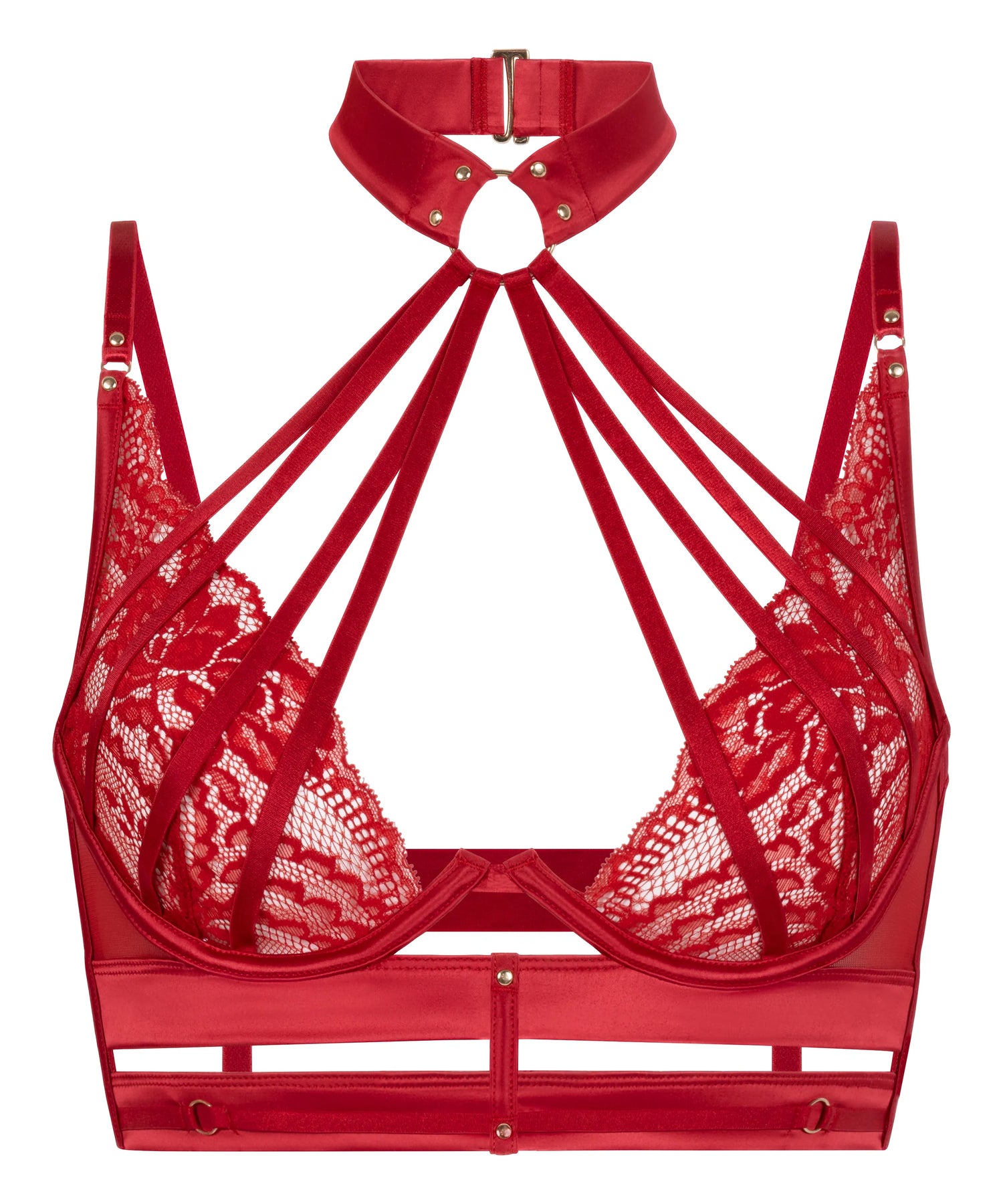 Hunkemoller Chili Pepper Women Emmeline Non-Padded Underwired Longline Bra in Different Cup Sizes SKU: 304101_Chili Pepper Image 05
