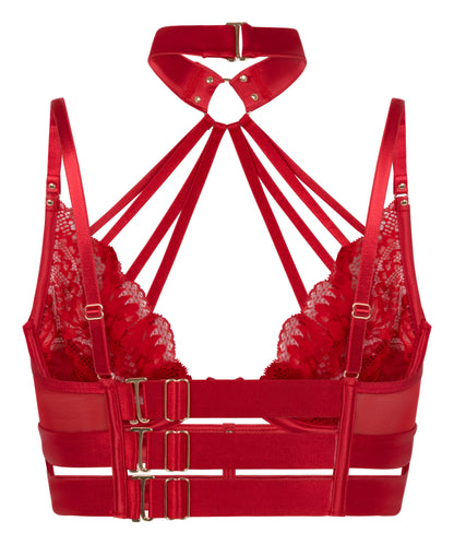 Hunkemoller Chili Pepper Women Emmeline Non-Padded Underwired Longline Bra in Different Cup Sizes SKU: 304101_Chili Pepper Image 06