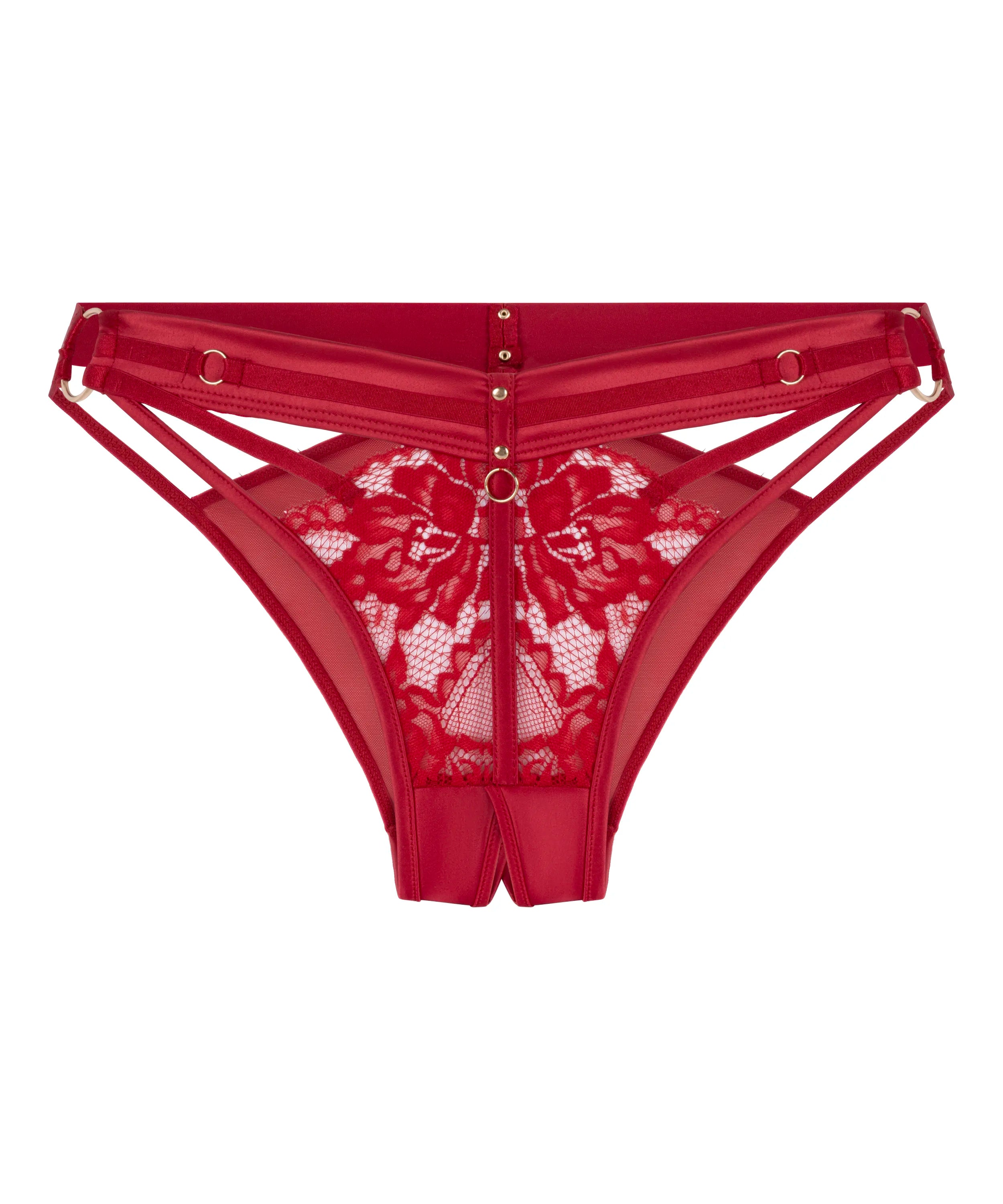Hunkemoller Chili Pepper Women Emmeline Open Crotch Brazilian SKU: 304102_Chili Pepper Image 01