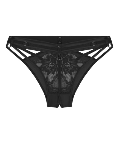 Hunkemoller Caviar Women Emmeline Open Crotch Brazilian SKU: 304103_Caviar Image 04