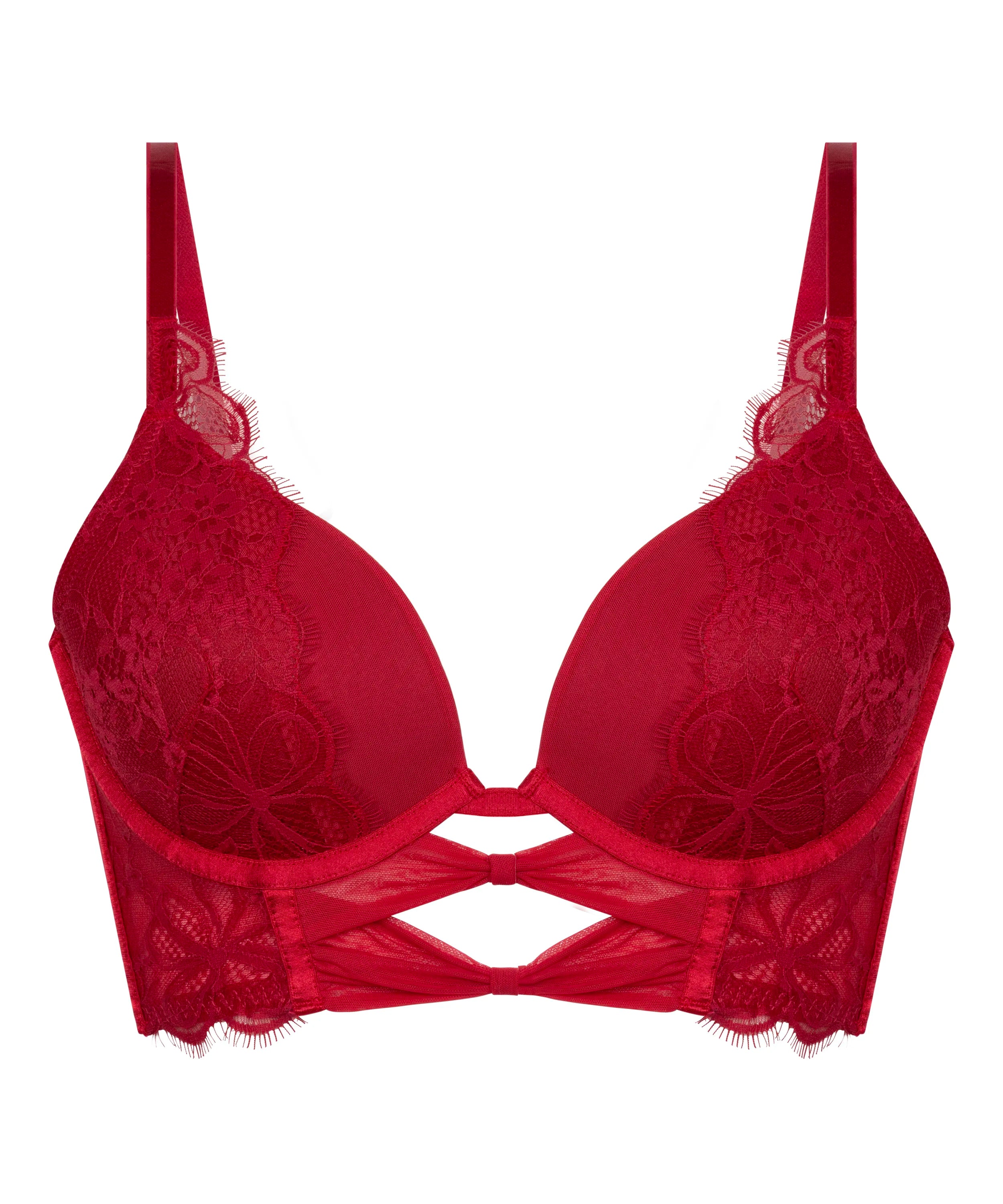 Hunkemoller Chili Pepper Women Marianna Push-Up Longline Bra in Different Cup Sizes SKU: 304107_Chili Pepper Image 05