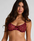 Hunkemoller Cabernet Women Frida Non-Padded Underwired Bra in Different Cup Sizes SKU: 304117_Cabernet Image 01