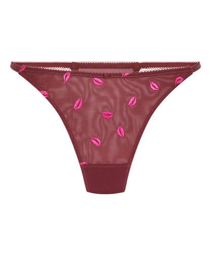 Hunkemoller Cabernet Women Frida Highleg Thong SKU: 304120_Cabernet Image 04