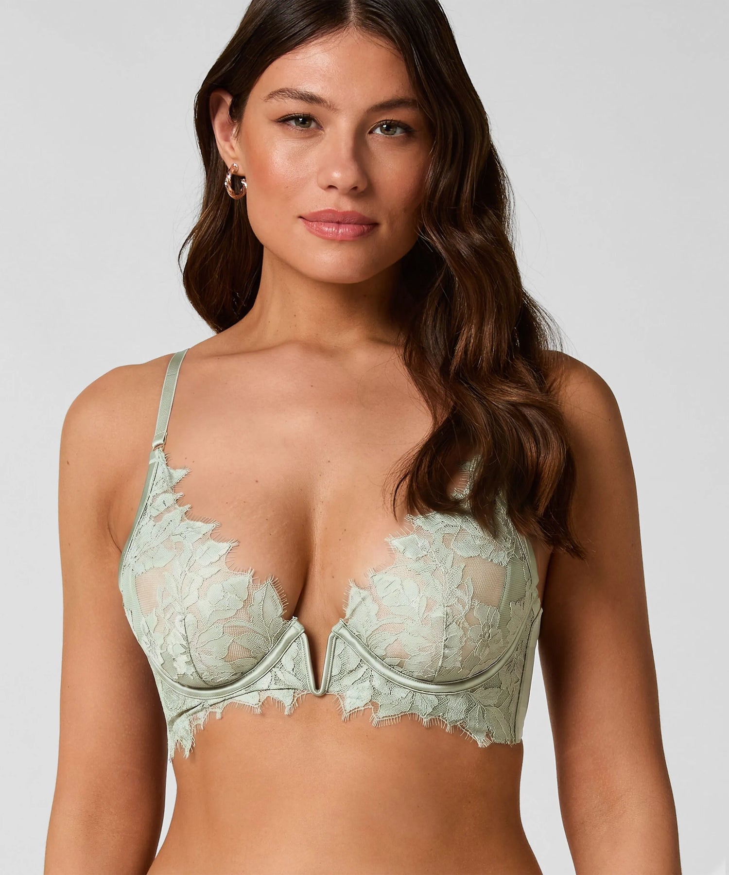 Hunkemoller Green Women Malou Non-Padded Underwired Bra SKU: 304121_Green Image 01