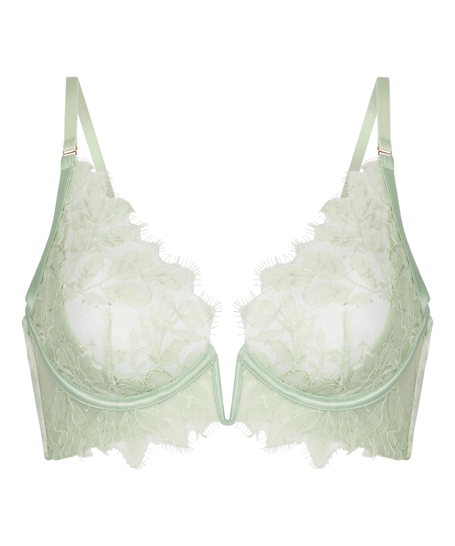 Hunkemoller Green Women Malou Non-Padded Underwired Bra SKU: 304121_Green Image 07