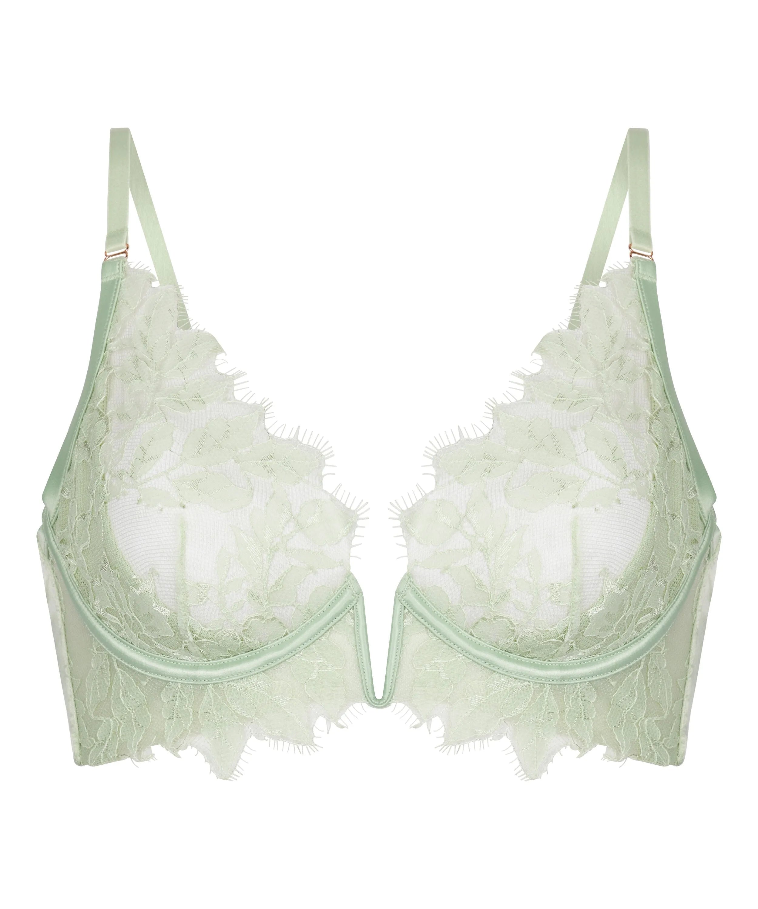 Hunkemoller Green Women Malou Non-Padded Underwired Bra SKU: 304121_Green Image 07