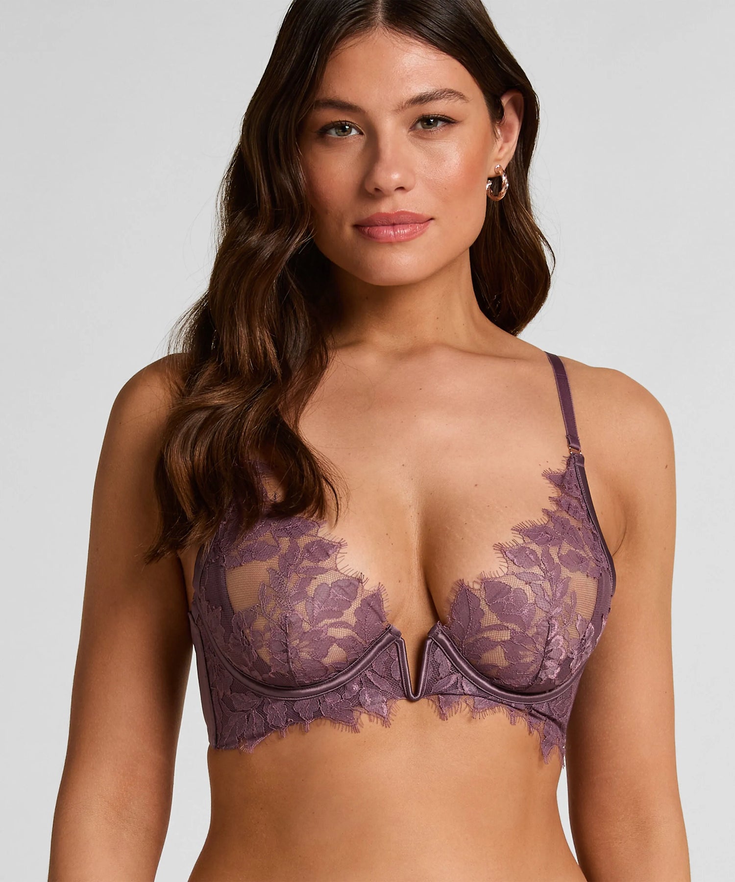 Hunkemoller Purple Women Malou Non-Padded Underwired Bra SKU: 304122_Purple Image 01