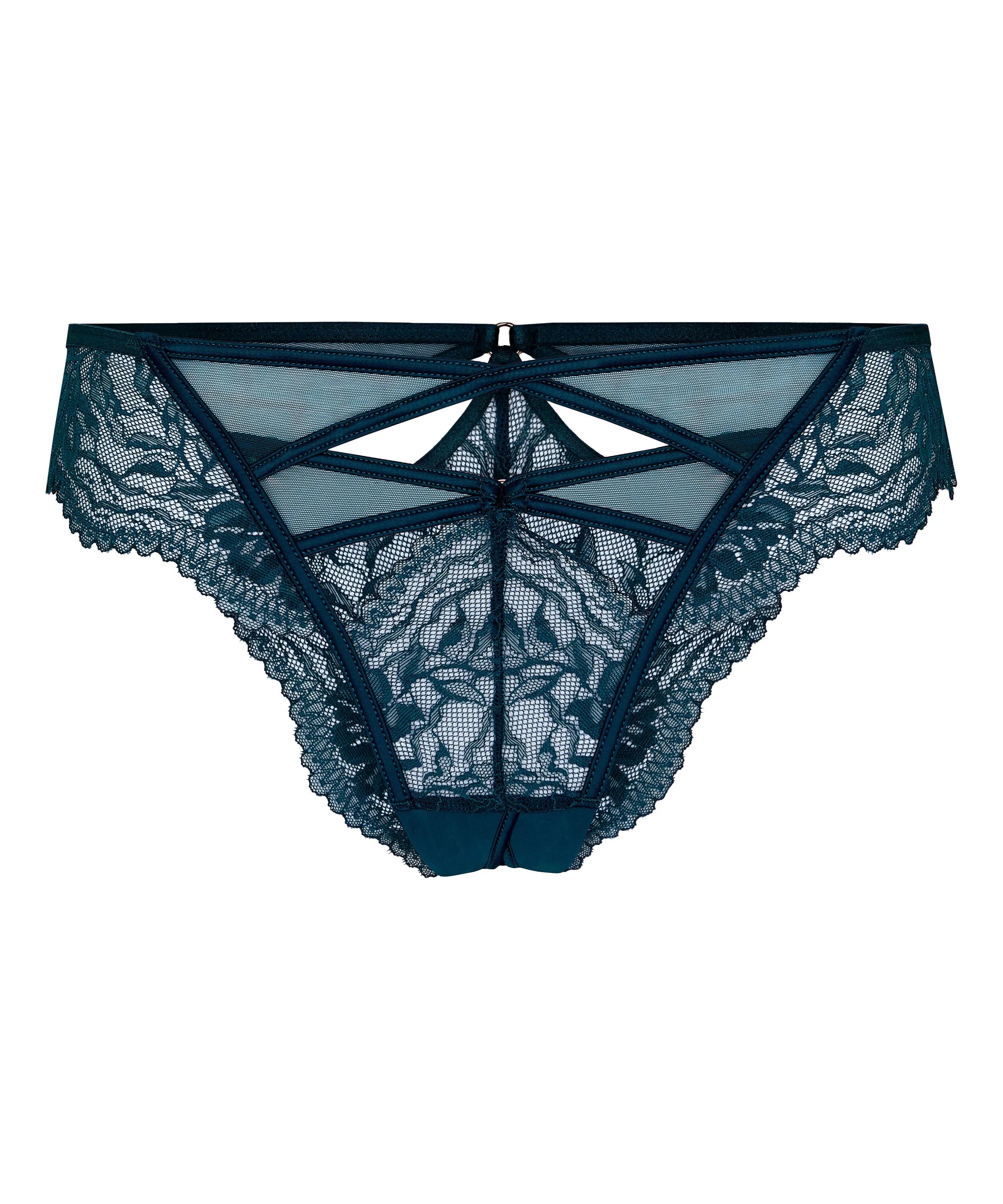 Hunkemoller Blue Women Amel Open Crotch Brazilian SKU: 304131_Blue Image 04