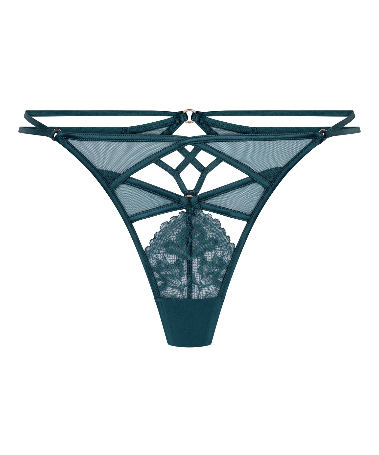 Hunkemoller Blue Women Amel Highleg Thong SKU: 304132_Blue Image 04