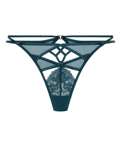 Hunkemoller Blue Women Amel Highleg Thong SKU: 304132_Blue Image 04