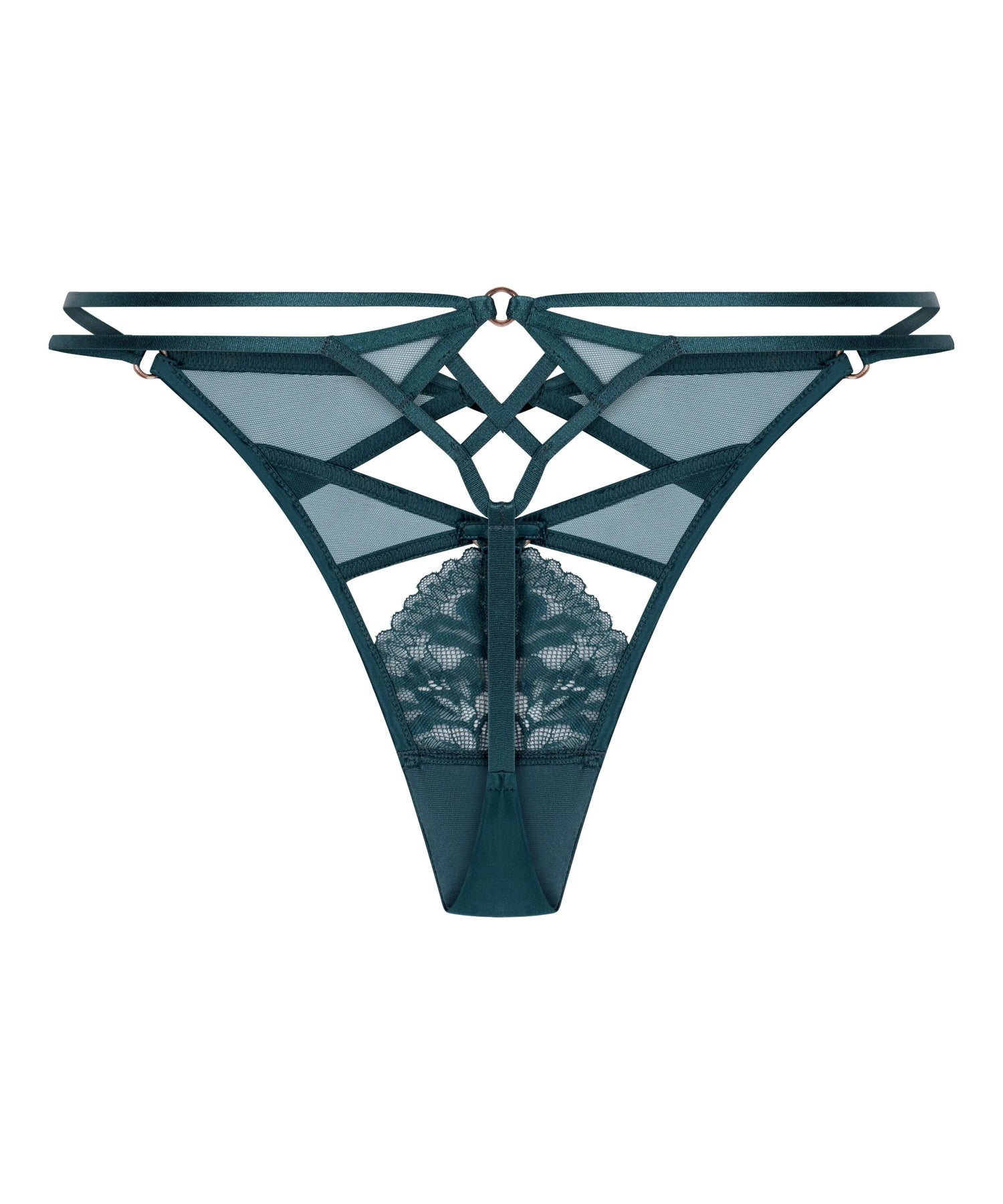 Hunkemoller Blue Women Amel Highleg Thong SKU: 304132_Blue Image 05