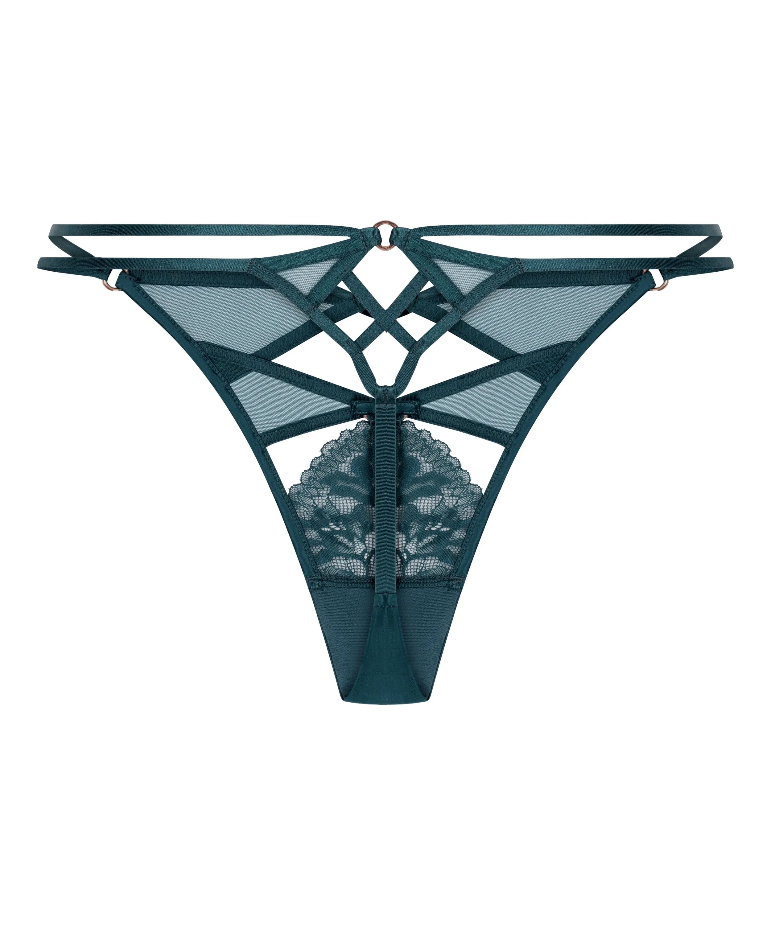 Hunkemoller Blue Women Amel Highleg Thong SKU: 304132_Blue Image 05