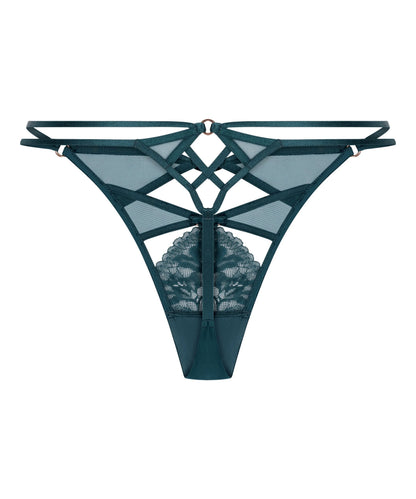Hunkemoller Blue Women Amel Highleg Thong SKU: 304132_Blue Image 05