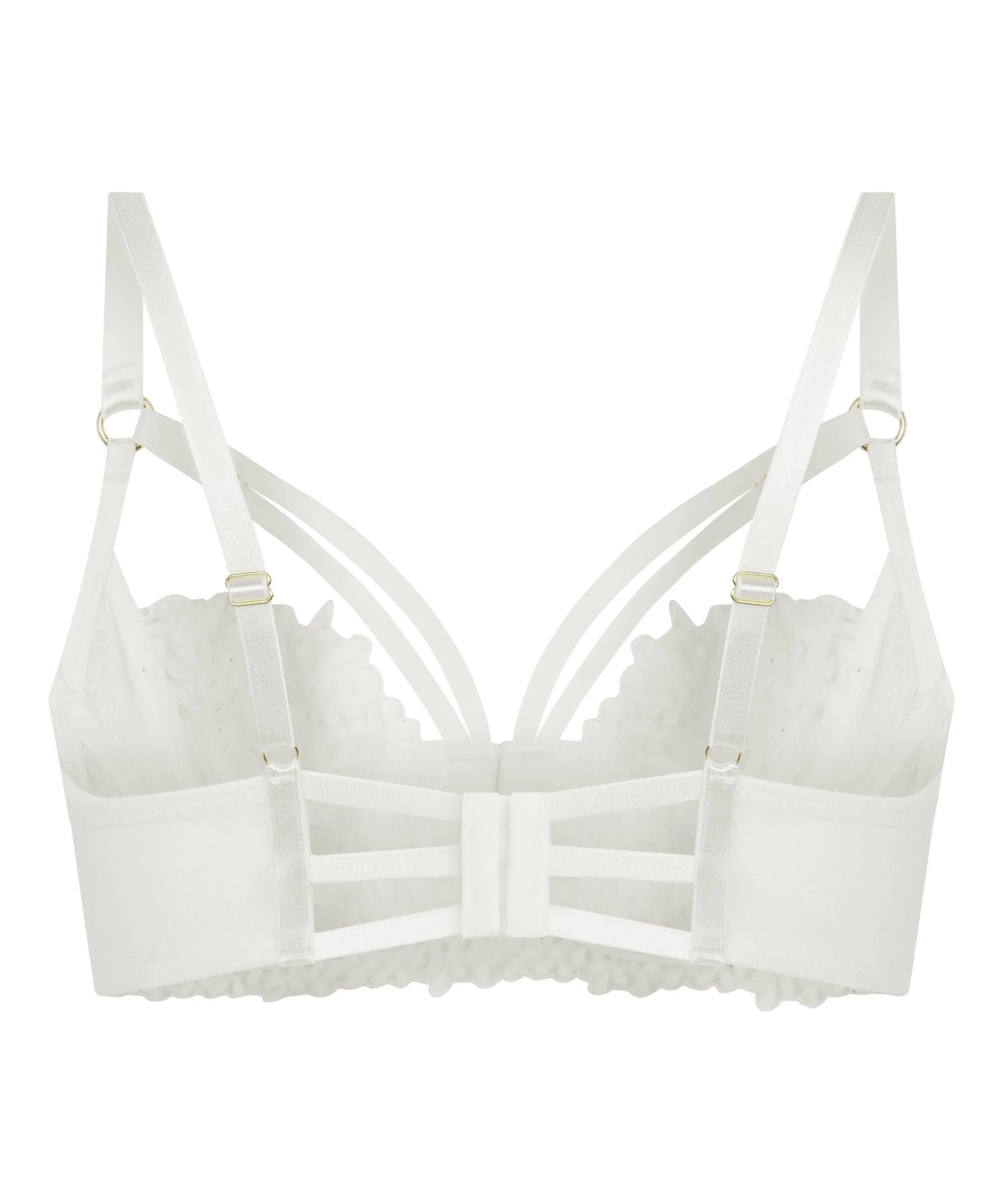Hunkemoller White Women Kristina Non-Padded Underwired Longline Bra SKU: 304156_White Image 06