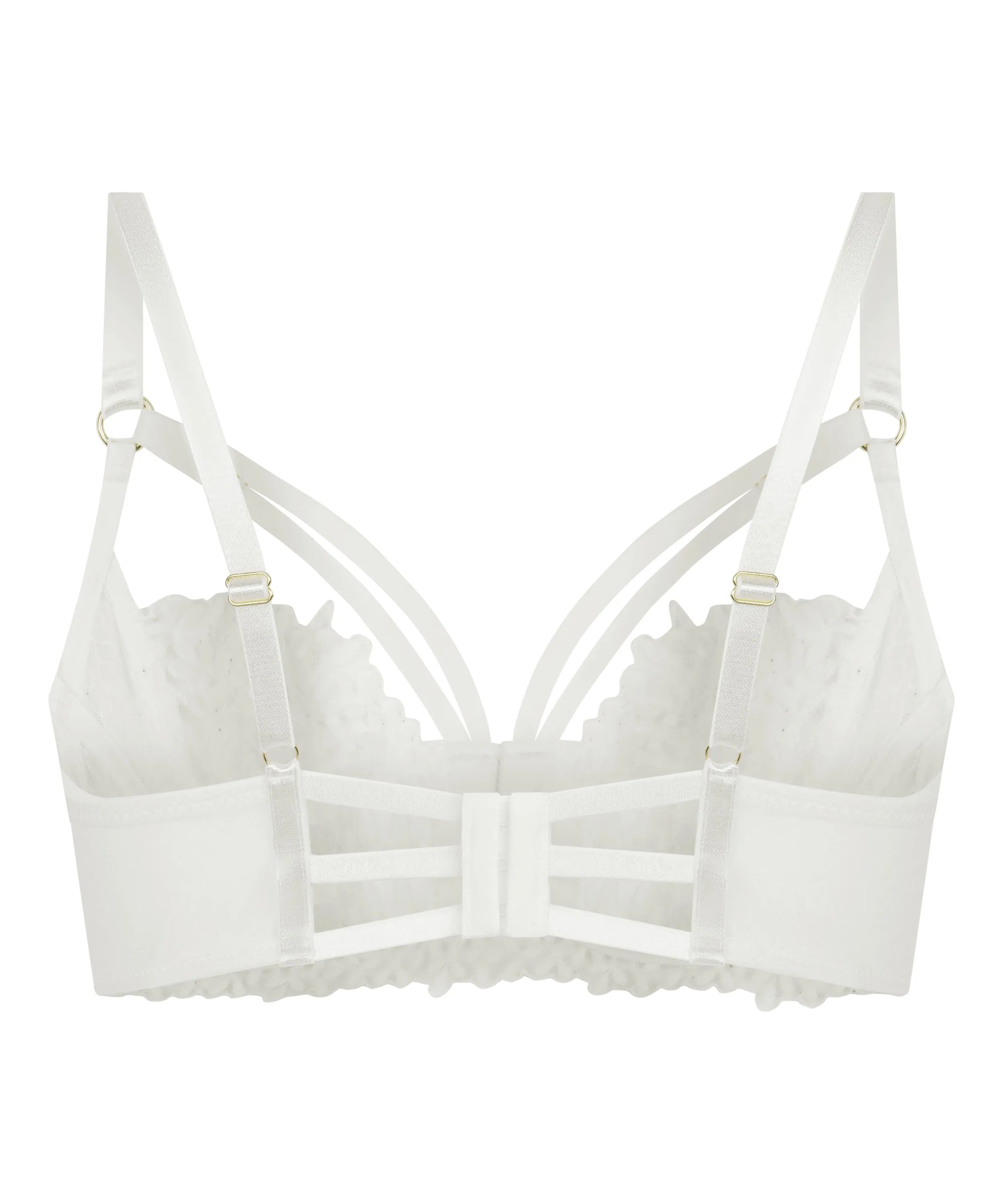 Hunkemoller White Women Kristina Non-Padded Underwired Longline Bra SKU: 304156_White Image 06