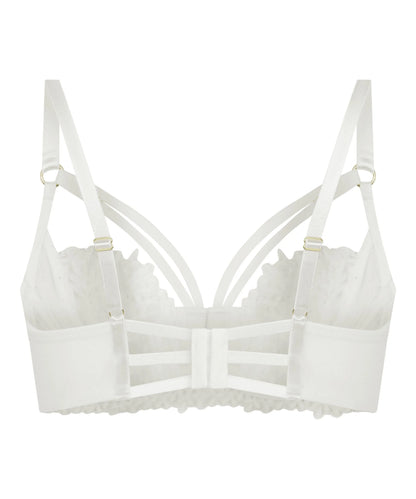 Hunkemoller White Women Kristina Non-Padded Underwired Longline Bra SKU: 304156_White Image 06