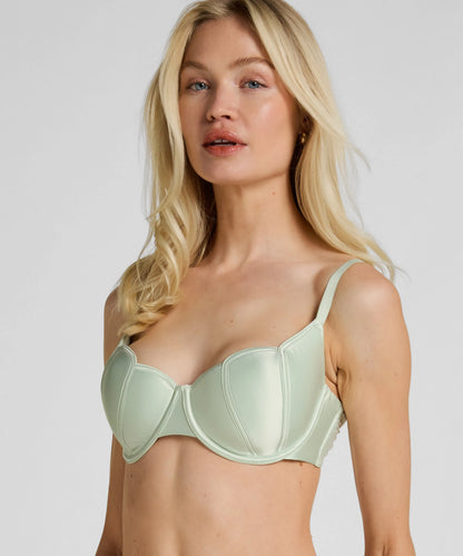 Hunkemoller Green Women Britt Padded Underwired Bra SKU: 304160_Green Image 01