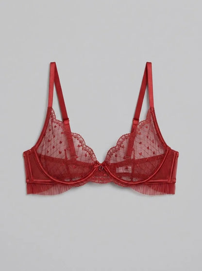 Hunkemoller Chili Pepper Women Cordelie Non-Padded Underwired Bra in Different Cup Sizes SKU: 304164_Chili Pepper Image 00