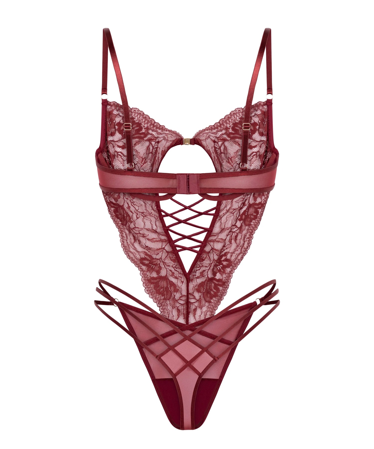 Hunkemoller Cabernet Women Greta Body in Different Cup Sizes SKU: 304177_Cabernet Image 05