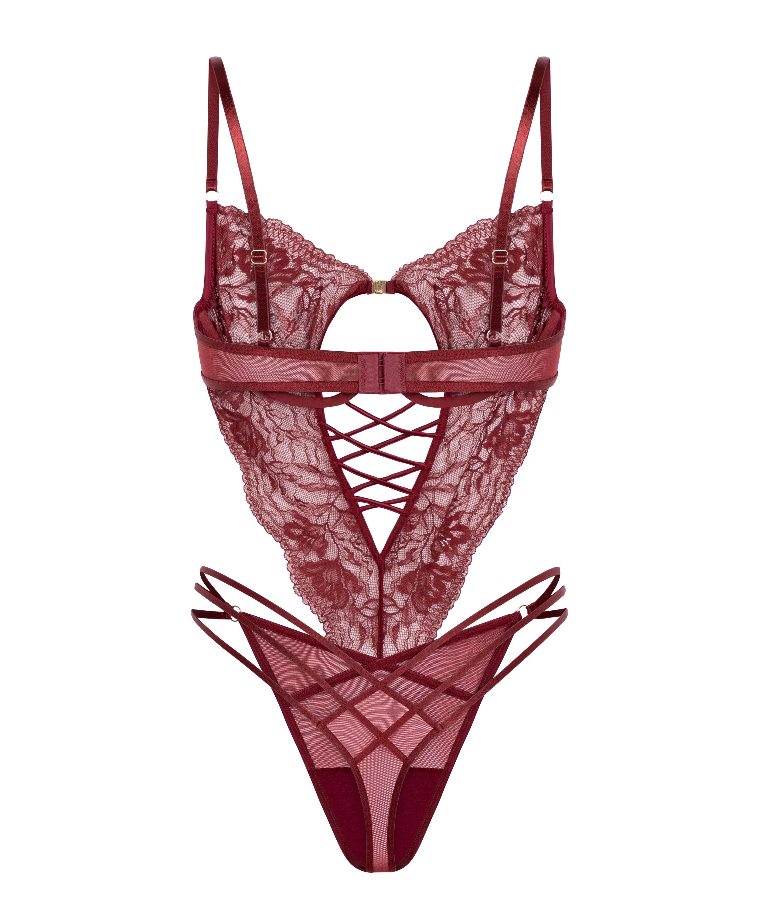 Hunkemoller Cabernet Women Greta Body in Different Cup Sizes SKU: 304177_Cabernet Image 05