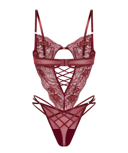 Hunkemoller Cabernet Women Greta Body in Different Cup Sizes SKU: 304177_Cabernet Image 05