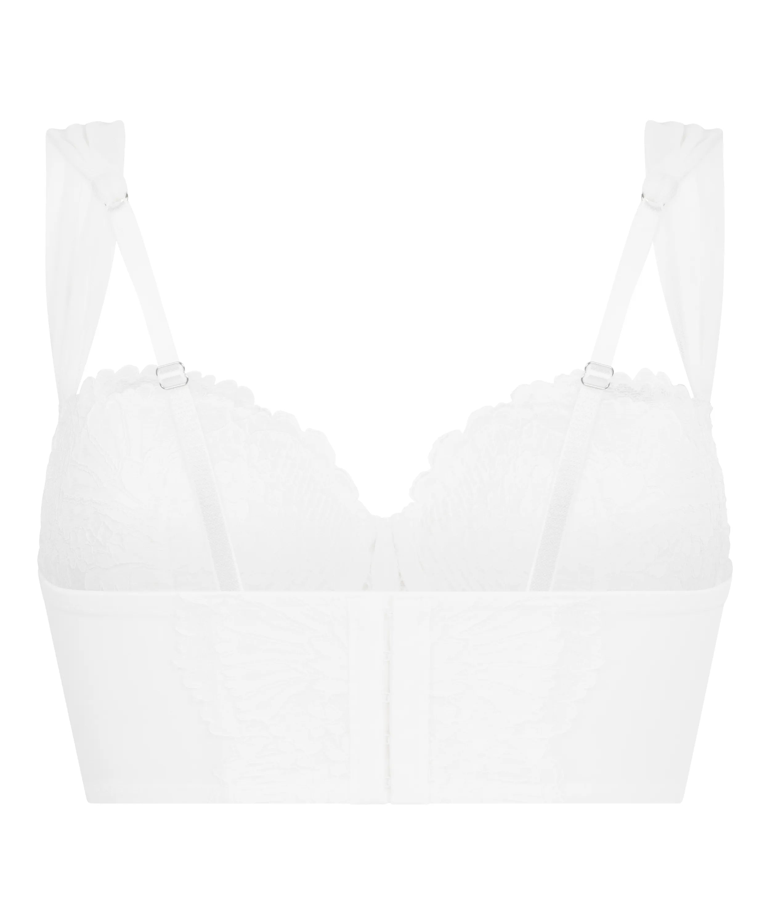 Hunkemoller White Women Whitney Padded Underwired Longline Bra SKU: 304211_White Image 04