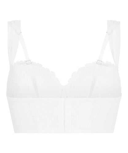 Hunkemoller White Women Whitney Padded Underwired Longline Bra SKU: 304211_White Image 04