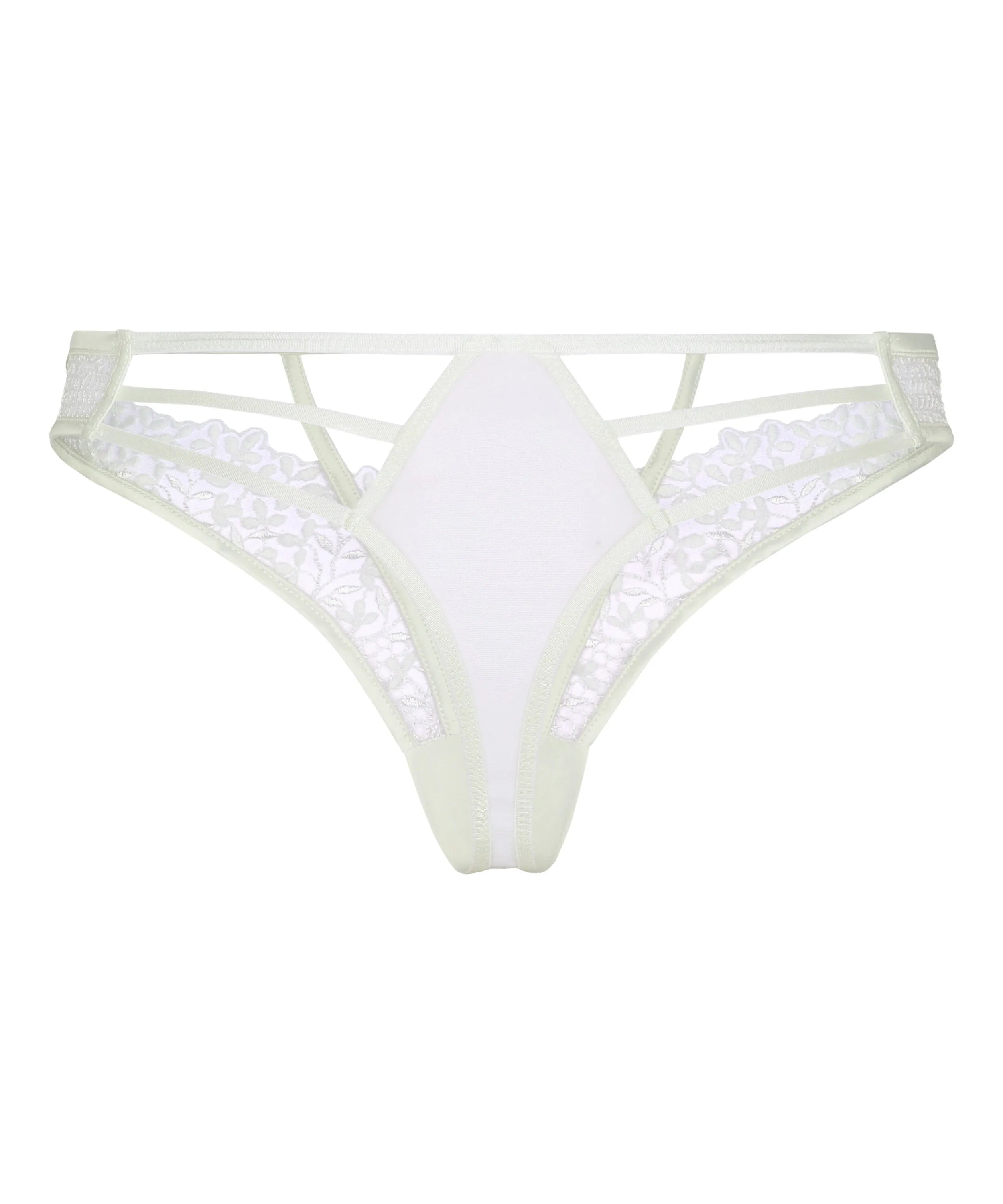 Hunkemoller White Women Kristina Highleg Thong SKU: 304215_White Image 05