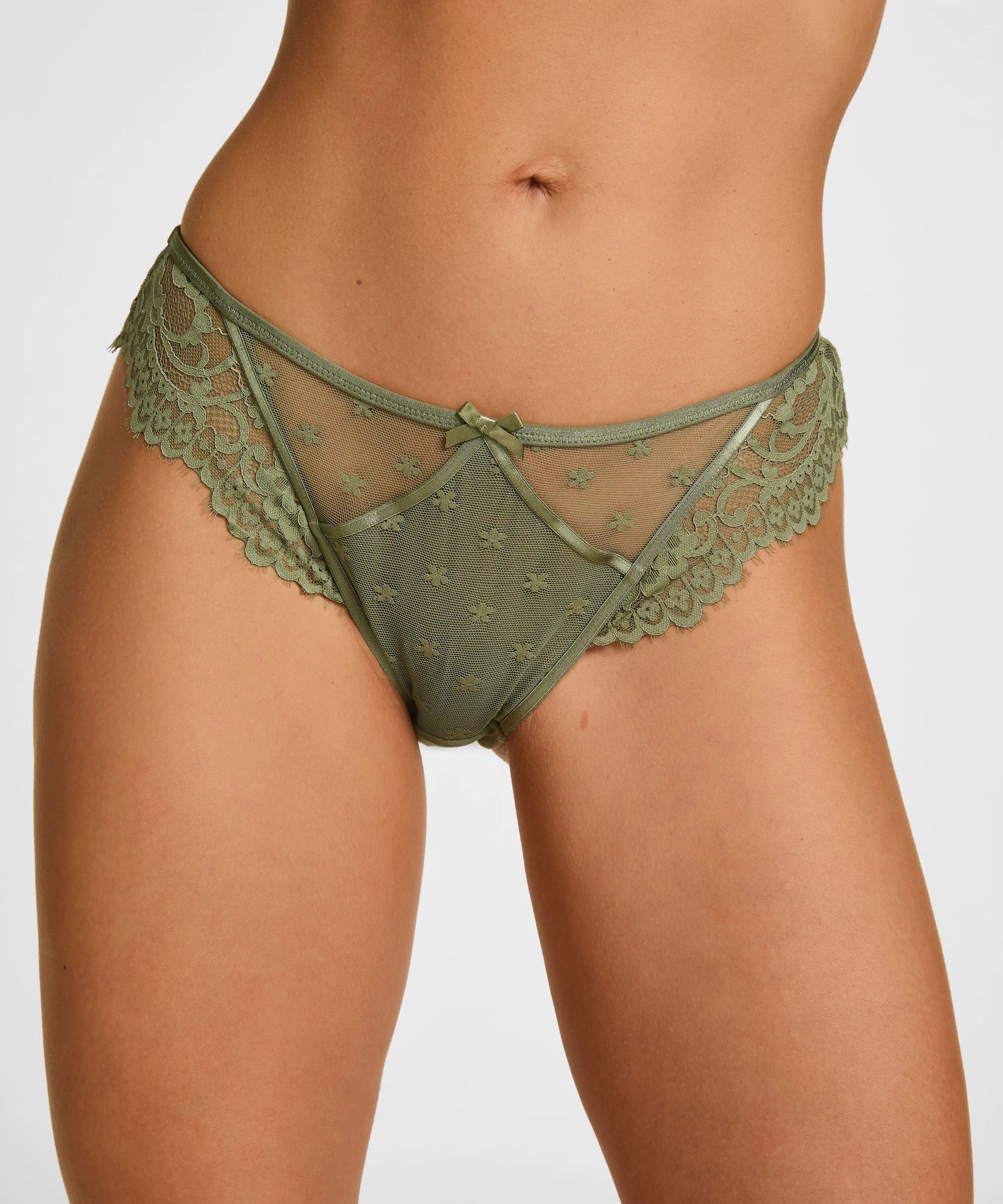Hunkemoller Green Women Valora Highleg Brazilian SKU: 304329_Green Image 02