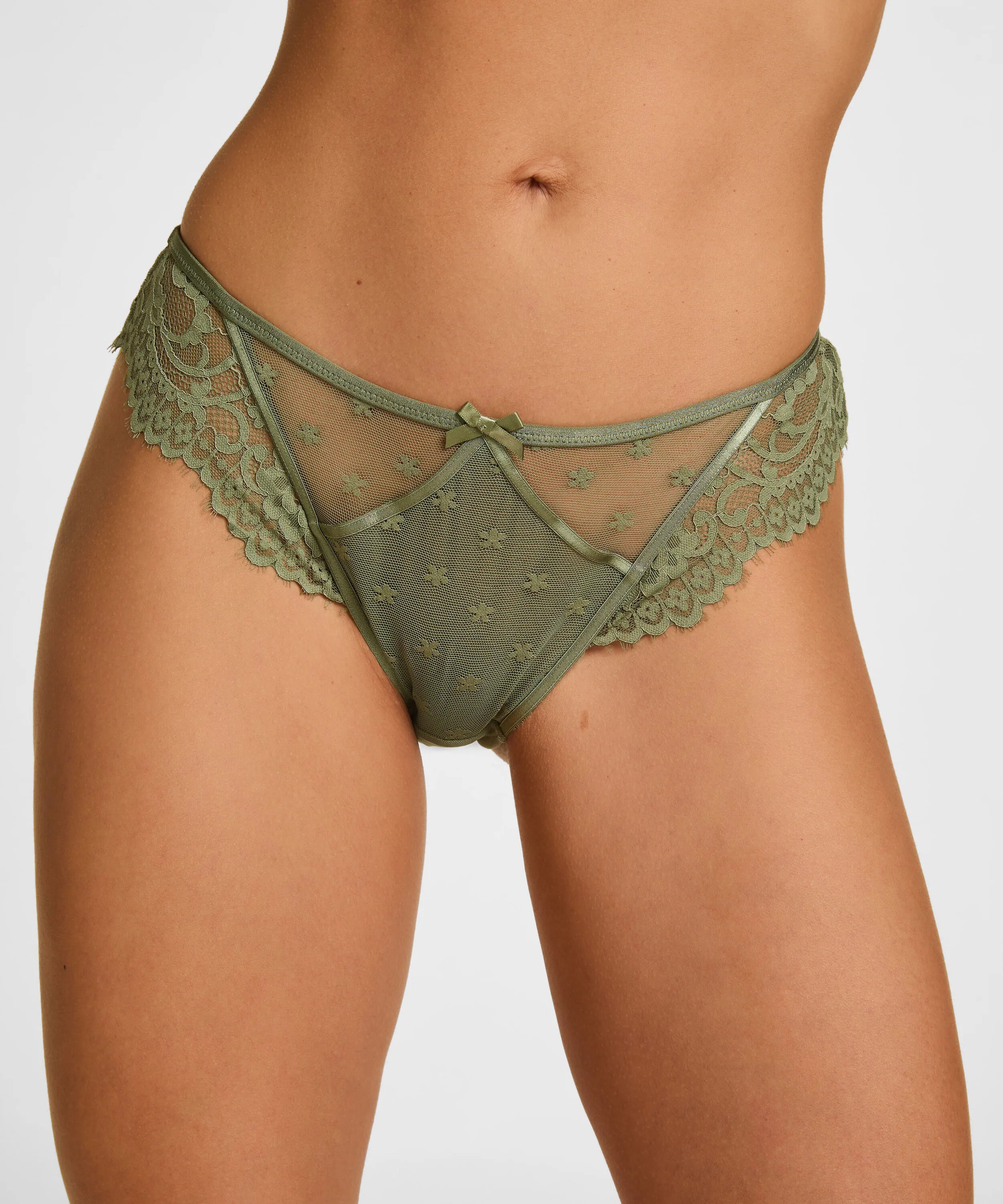 Hunkemoller Green Women Valora Highleg Brazilian SKU: 304329_Green Image 02